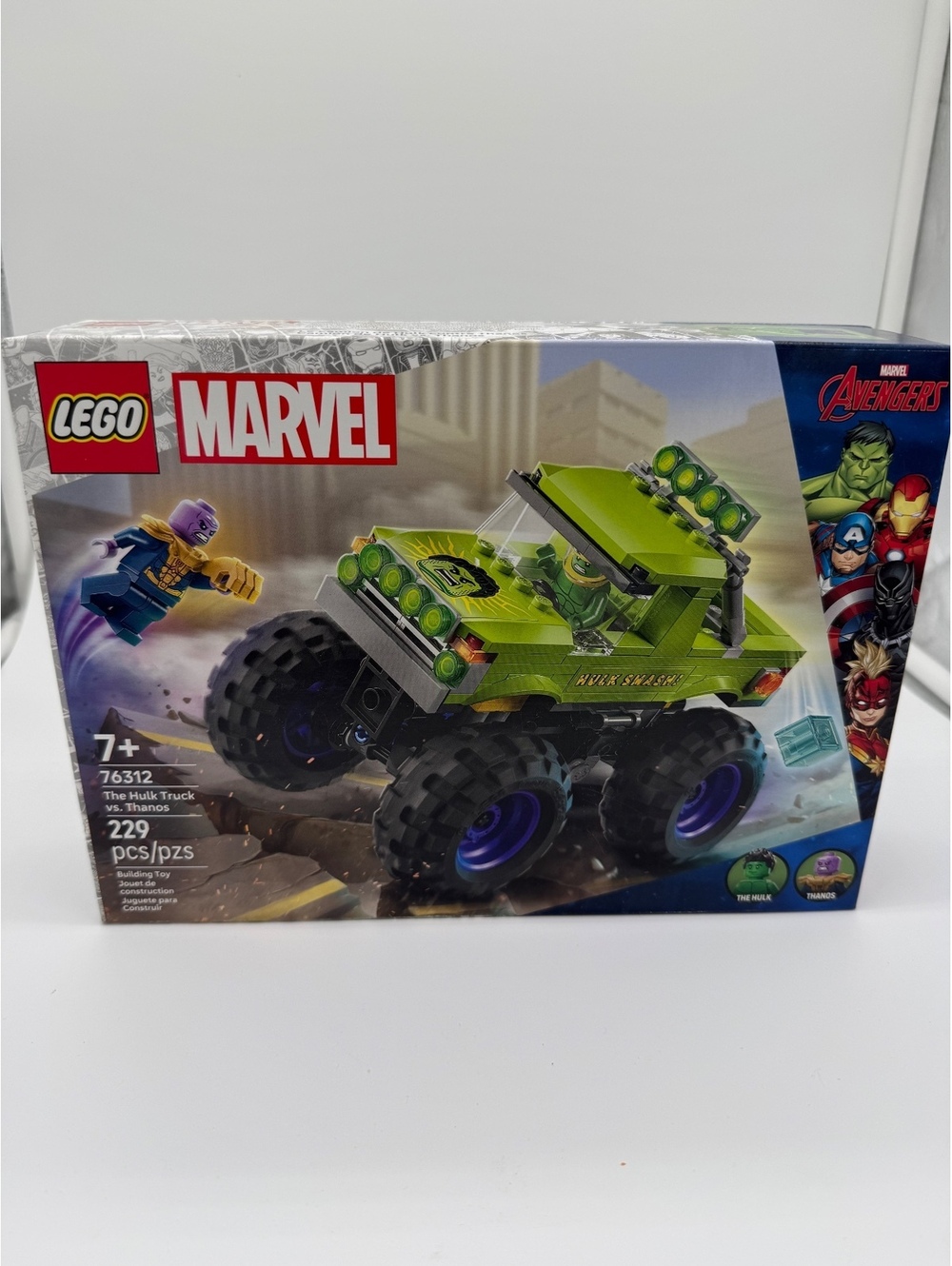 NEW LEGO Marvel 76312 The Hulk Truck vs. Thanos Monster Truck Toy Set 229 pcs